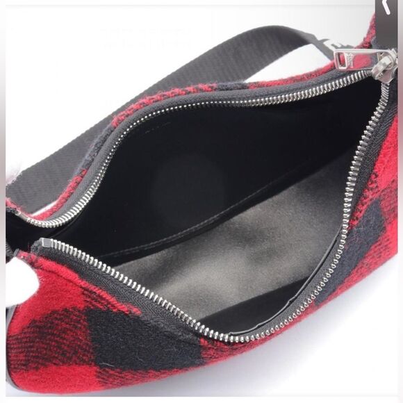 CELINE Medium Ava with Strap Shoulder Bag Leather Fabric Women's Red Black - Picture 4 of 6